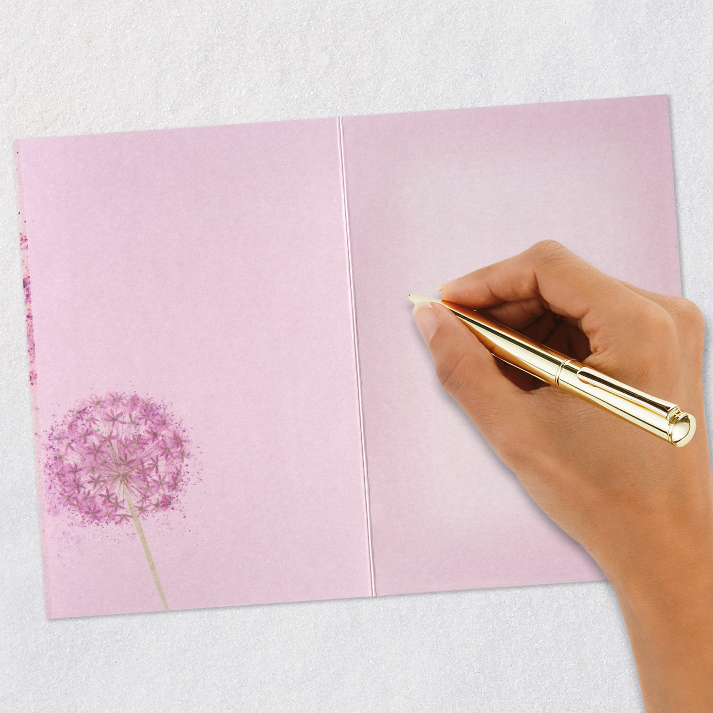 Purple Allium Flower Blank Card Signing card image number 5