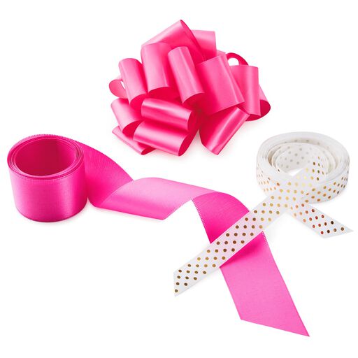 5" Pink Bow With Ribbons Kit, 