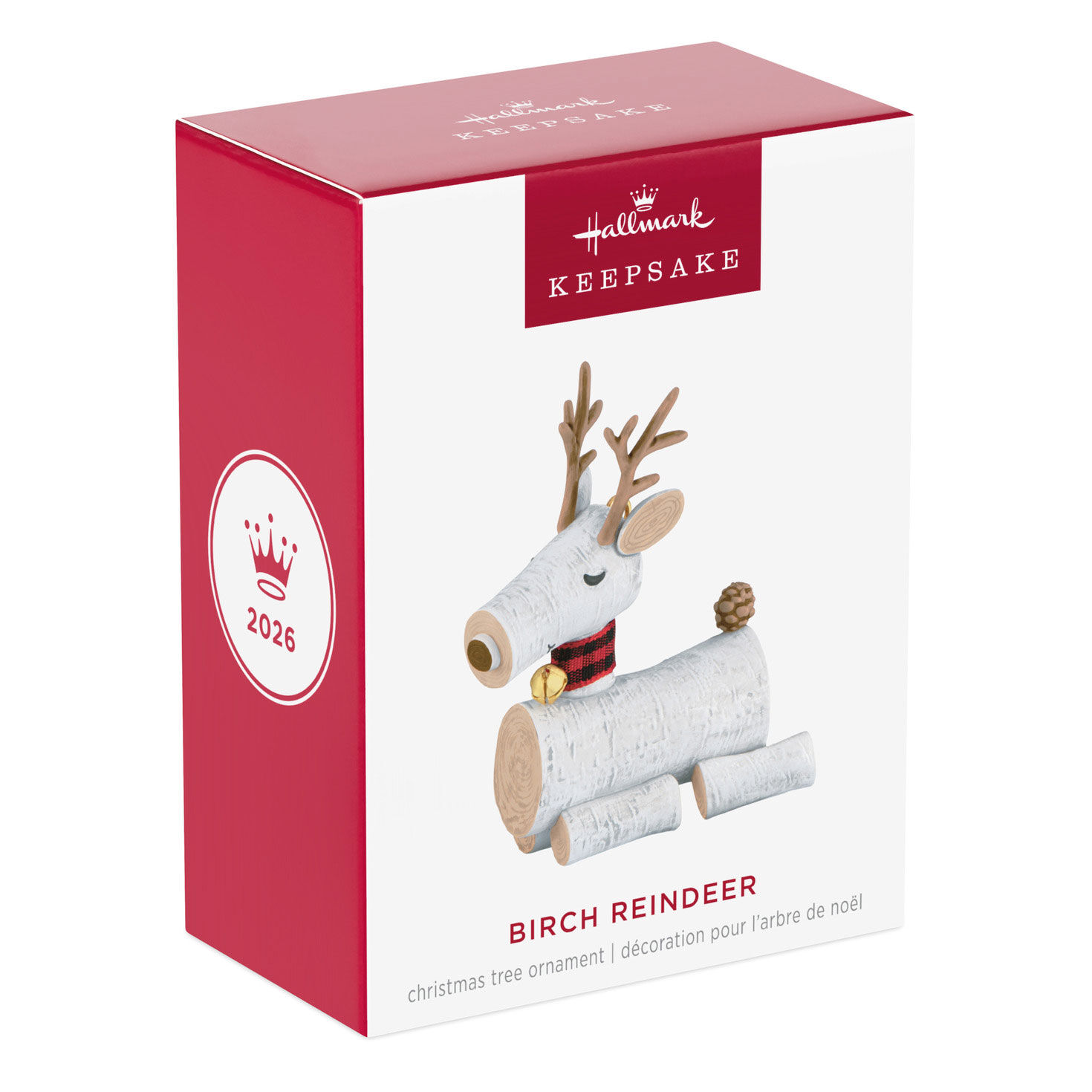 Reindeer of Tree Logs Sitting Keepsake Ornament Package Front image number 7