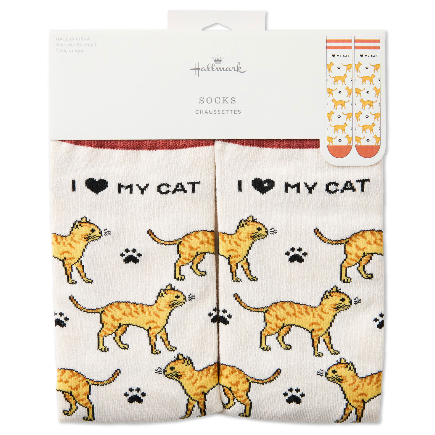 I Love My Orange Cat Crew Socks for only USD 12.99 | Hallmark