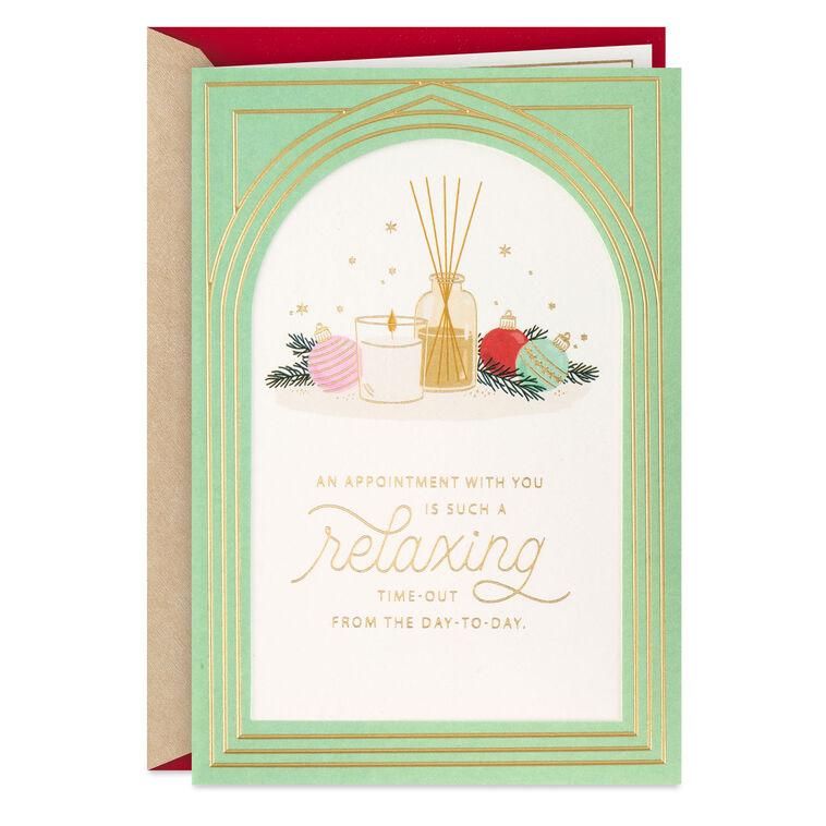 A Relaxing Time-Out Christmas Card for Spa Technician