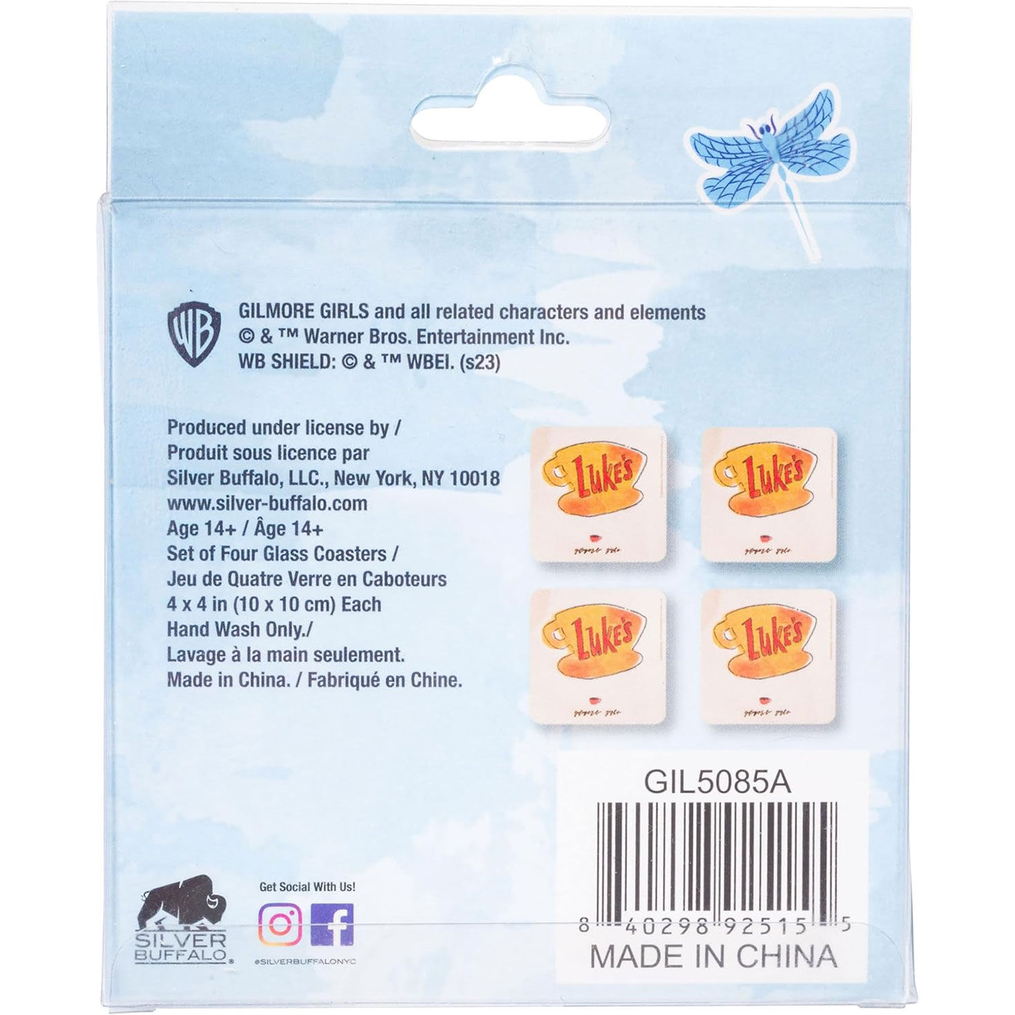 Silver Buffalo Gilmore Girls Luke's Diner Sign Coasters, Set of 4, , large image number 4