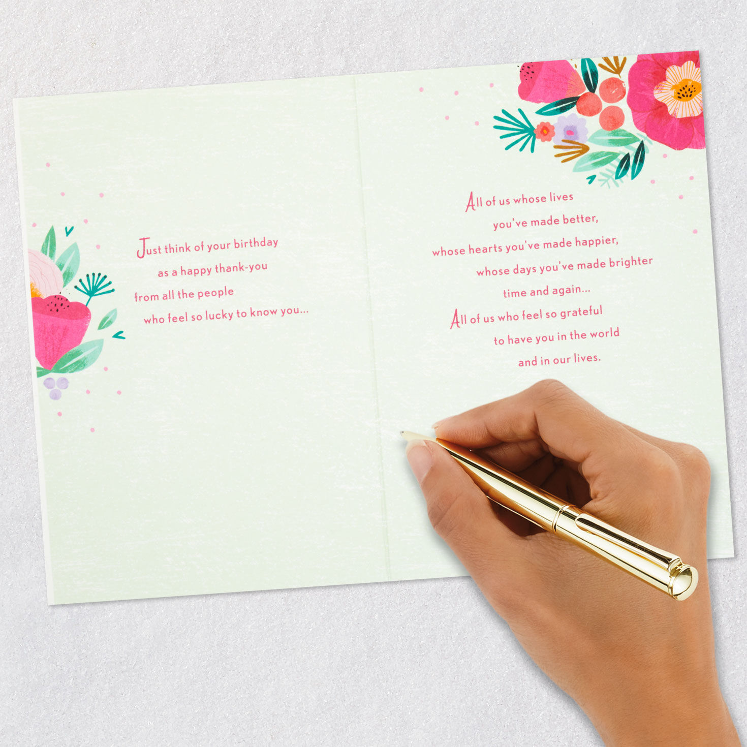 Flowers on Cake Birthday Card signing card image number 7