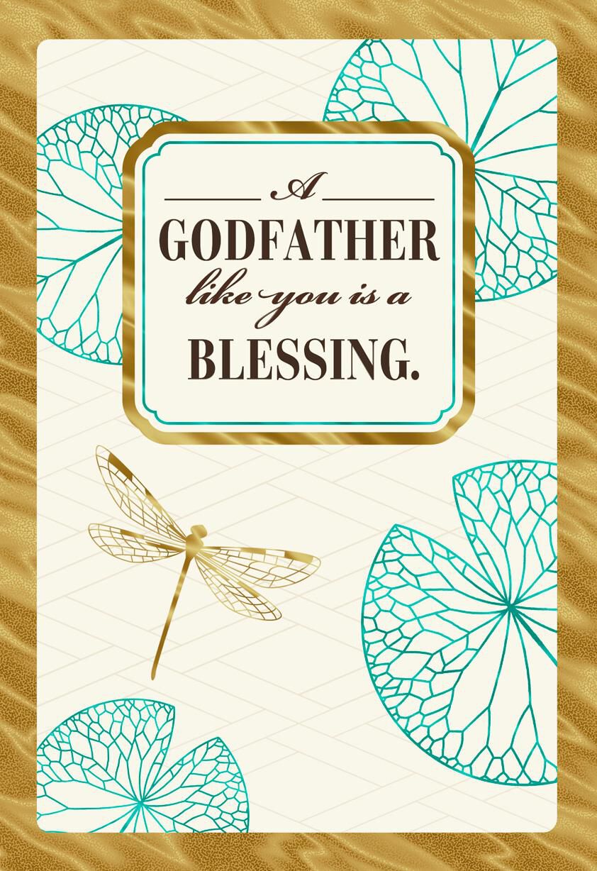 Dragonfly and Lily Pads Birthday Card for Godfather