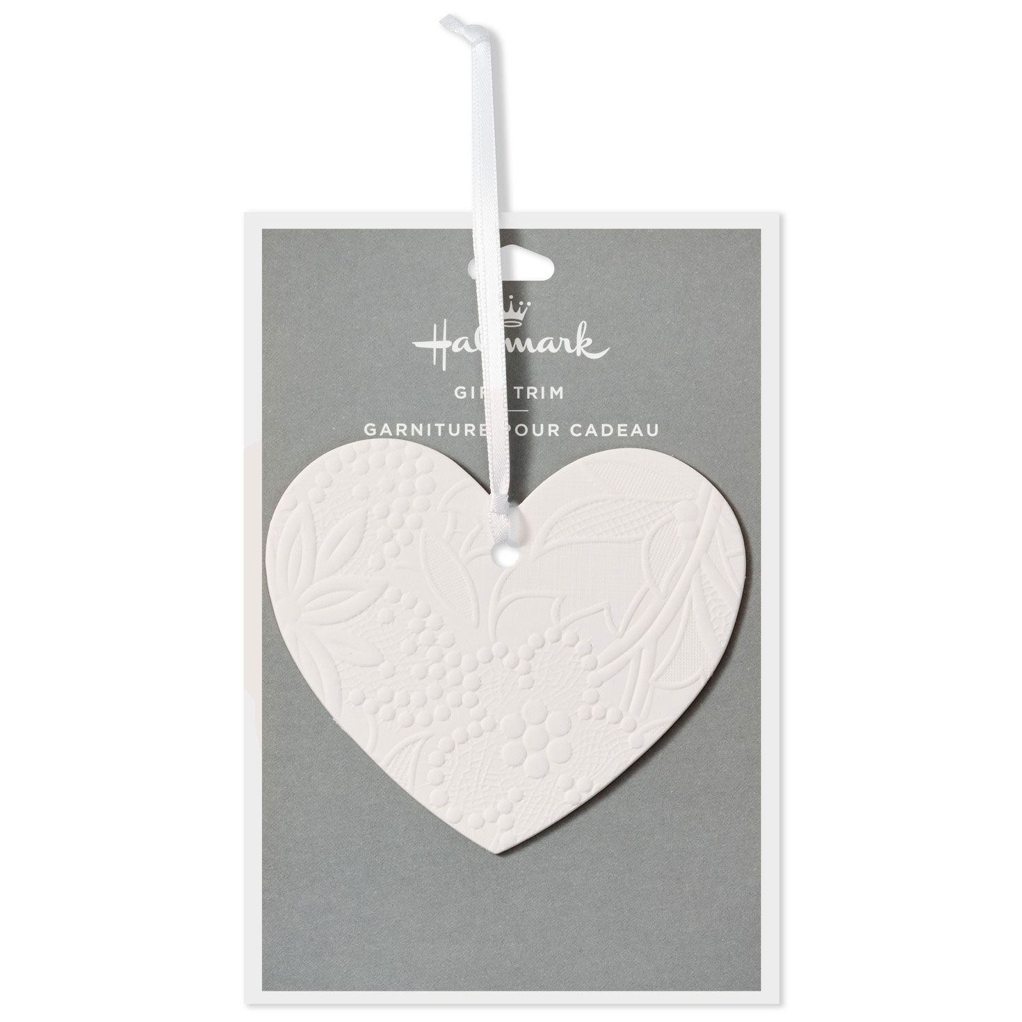 Die-Cut Embossed White Heart Gift Trim package image number 6