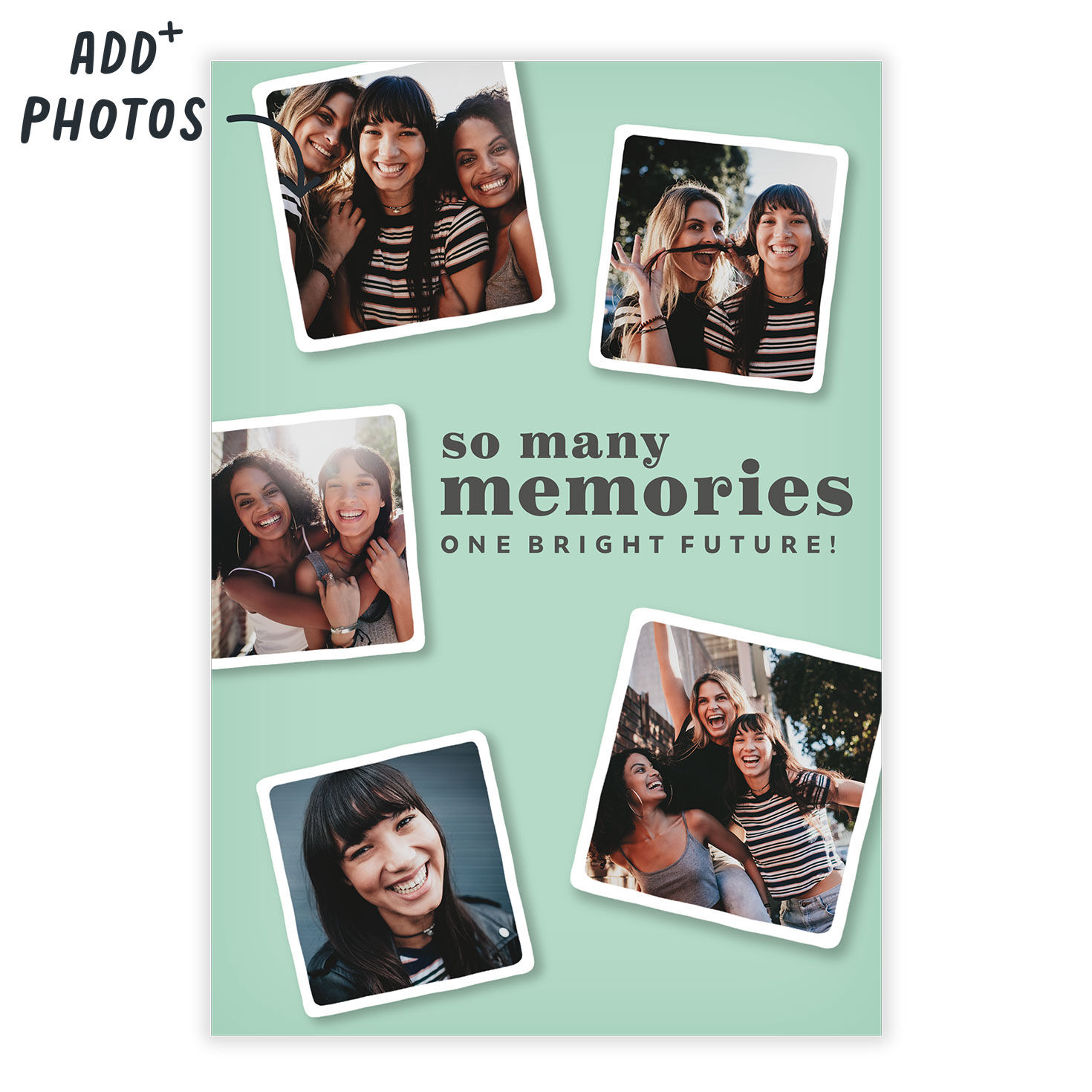 Personalized Photo Collage Mint Green Photo Card  image number 2
