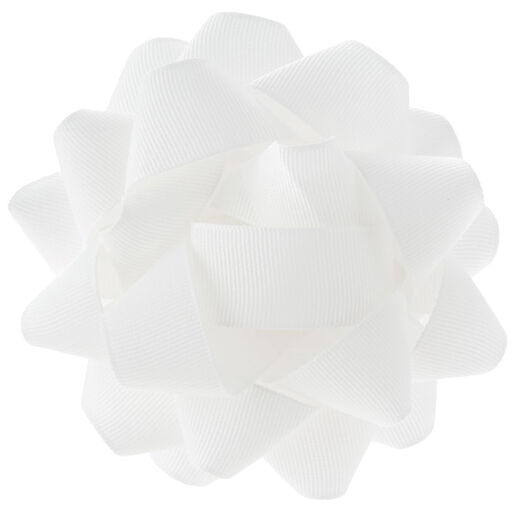 White Grosgrain Ribbon Gift Bow, 4.6", 