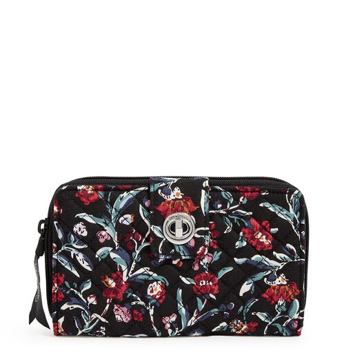 Vera Bradley RFID Turnlock Wallet in Perennials Noir, 
