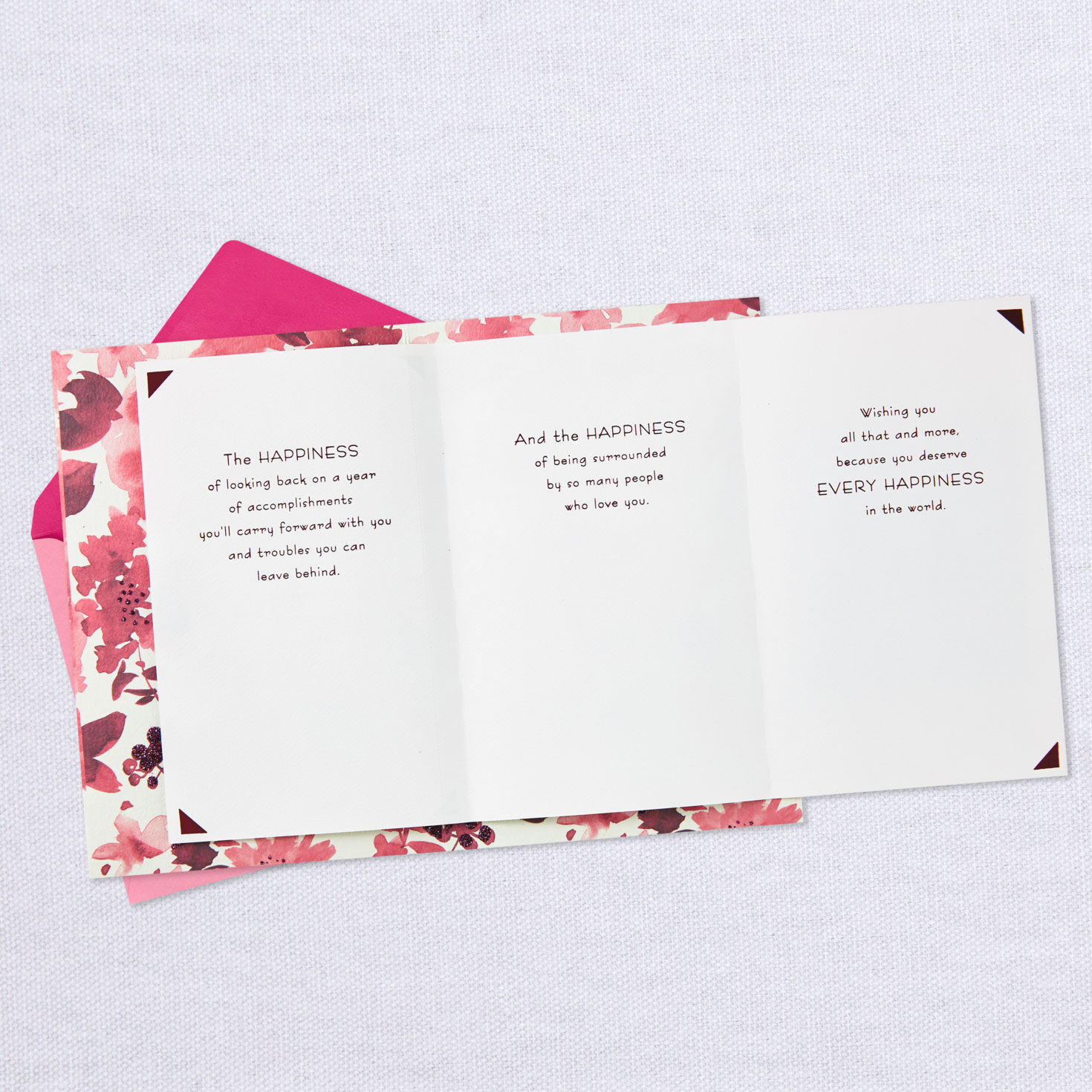 Every Kind of Happiness Pink Flowers Birthday Card, , large image number 5