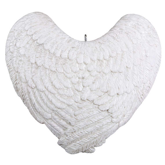 Forever Loved Memorial Heart and Angel Wings Photo Personalized Ornament, , large image number 4