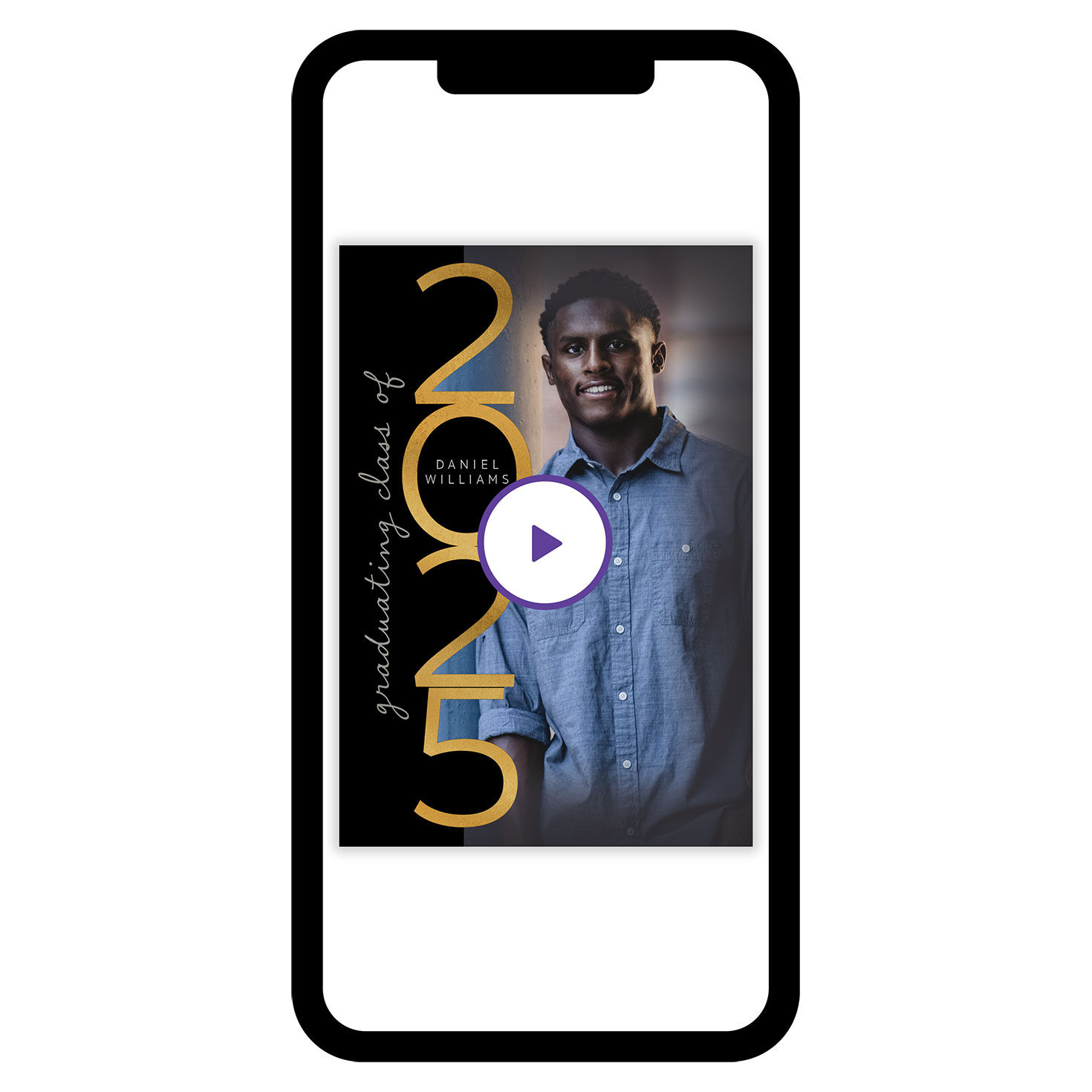 Black Gold 2025 Personalized Grad Card phone with card front image number 1