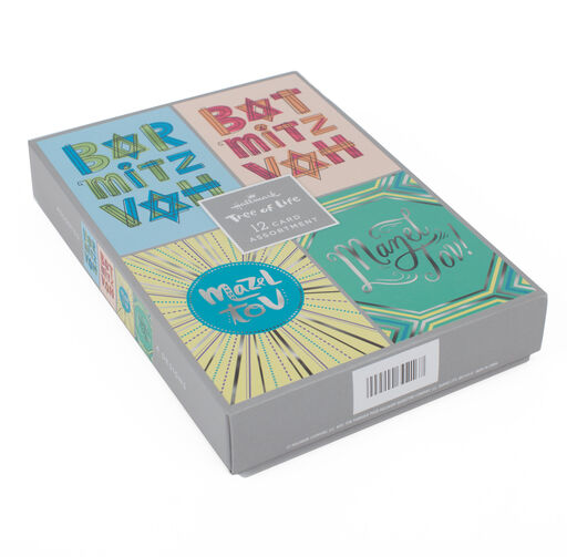 Bar Mitzvah, Bat Mitzvah and Mazel Tov Assorted Cards, Pack of 12, 