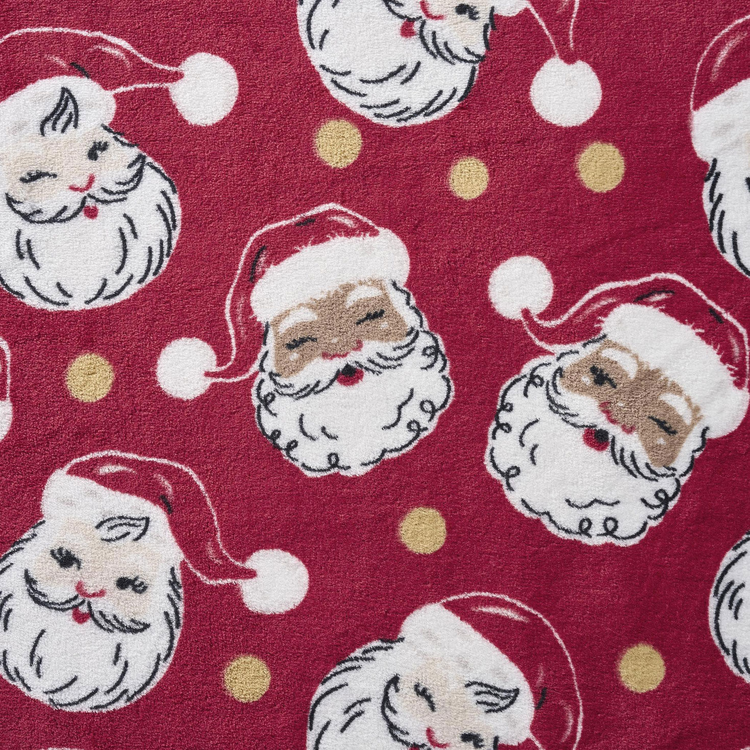 Hallmark Santa Plush Throw - 50x70 upclose detail image number 3