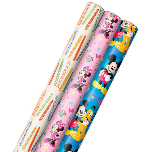 Disney Mickey Mouse and Minnie Mouse Party Poses Wrapping Paper Collection, 