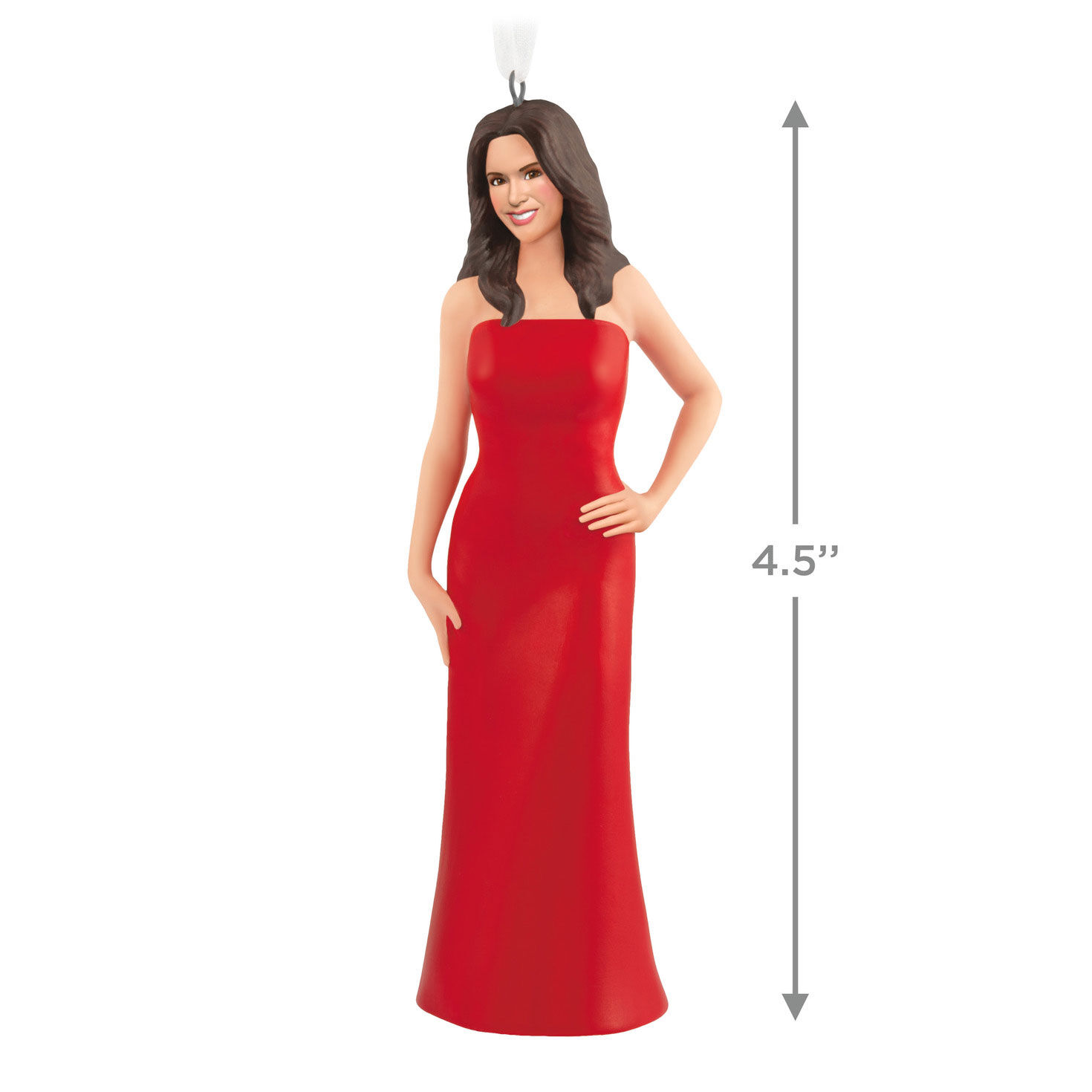 Woman in Red Dress Keepsake Ornament measurement image number 3