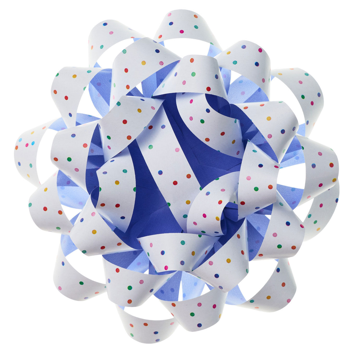 4.6" Colorful Mini Dots on White Gift Bow
