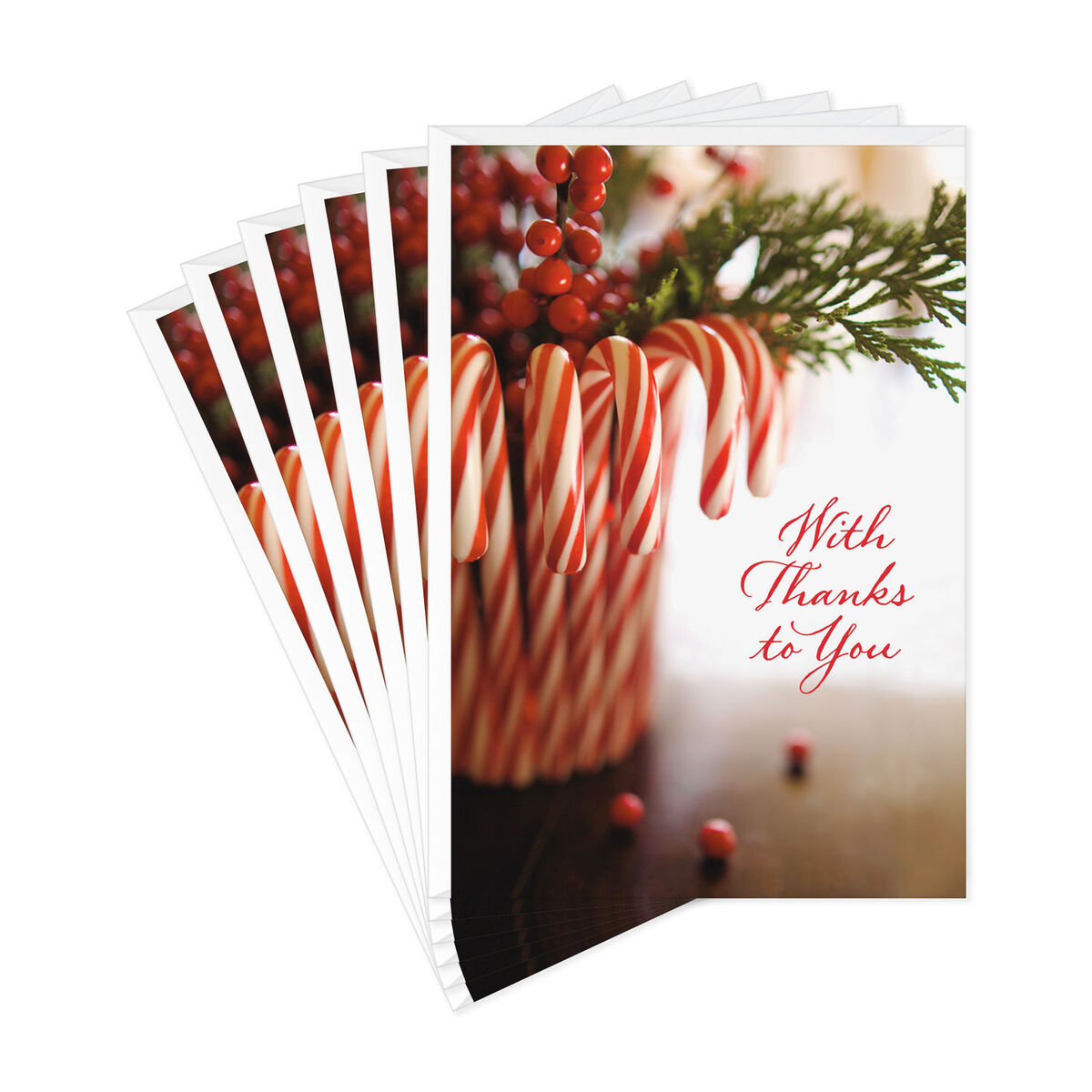 Candy Canes Good Cheer Holiday Thank You Cards, Pack of 6 Boxed Cards