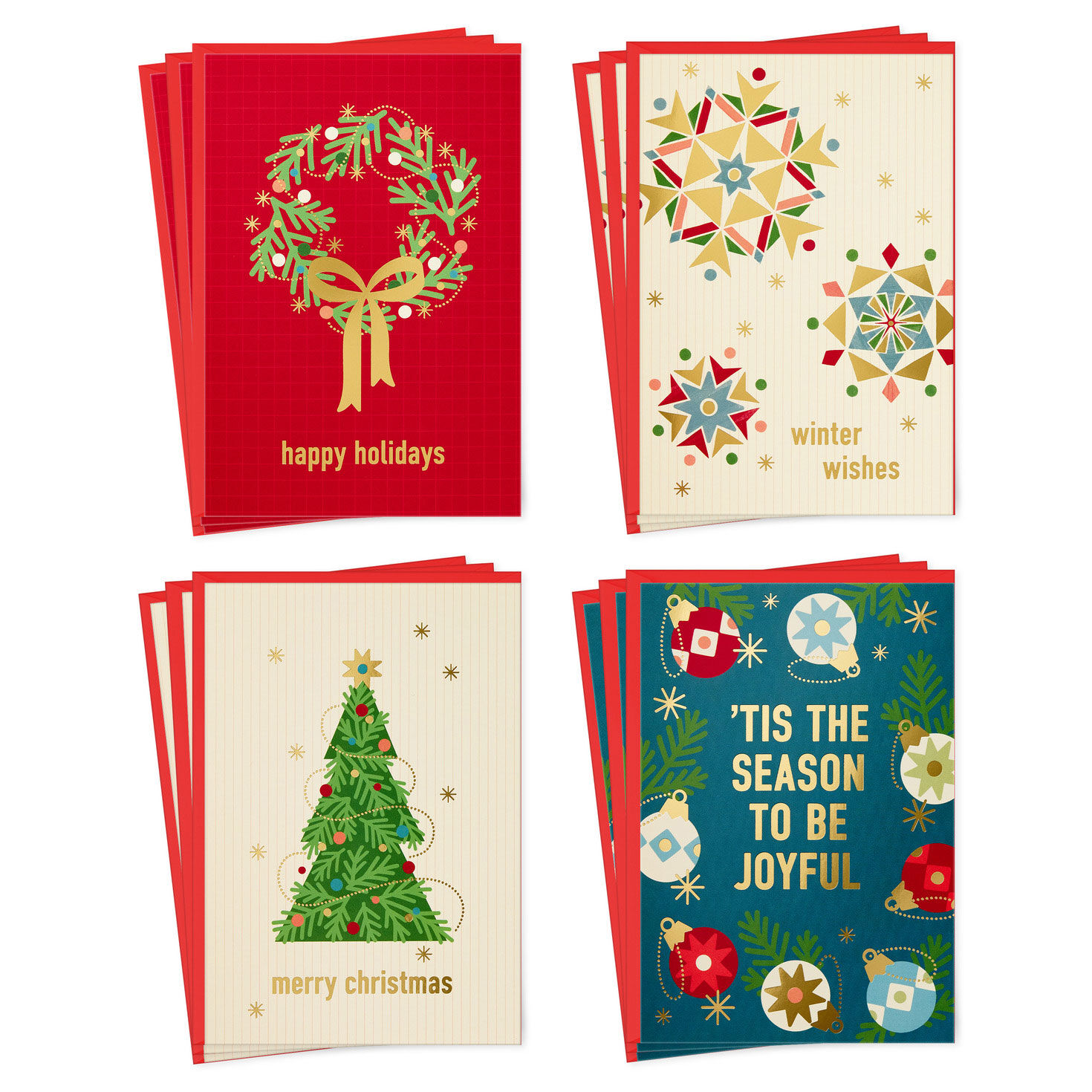 Geometric Icons Assorted Christmas Cards, Box of 12