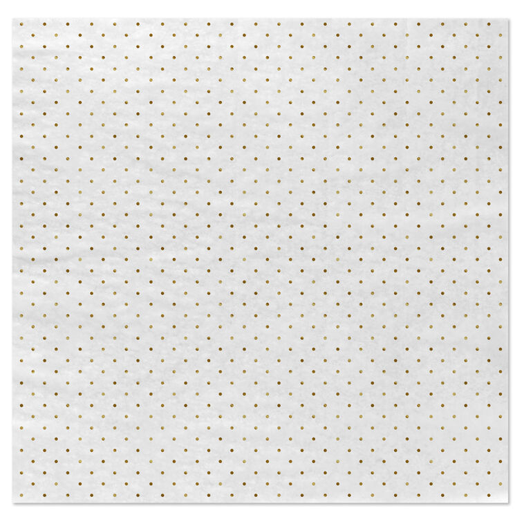 Gold Dots on White Holiday Tissue Paper, 6 sheets, , large image number 3