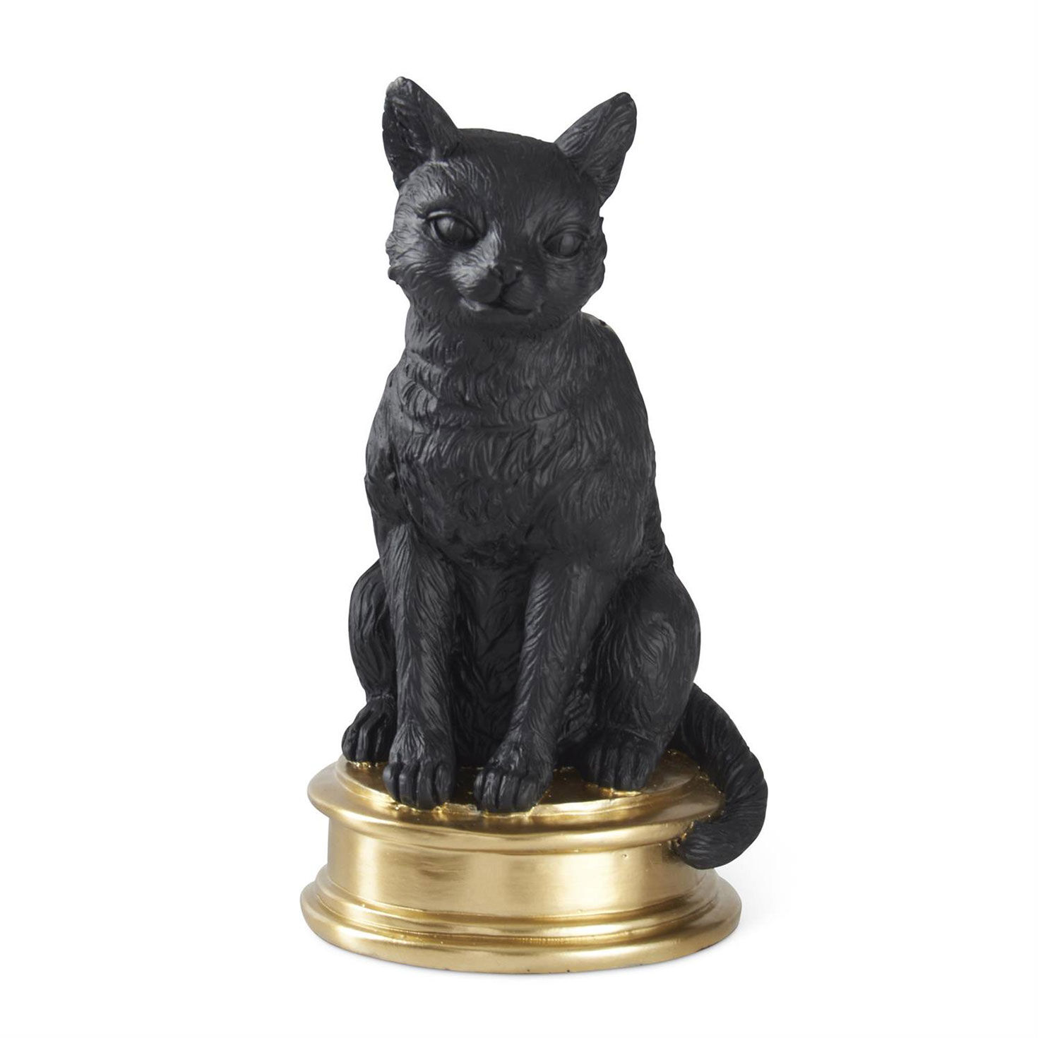 K&K Interiors Black Cat Taper Candle Holder, 8.75"