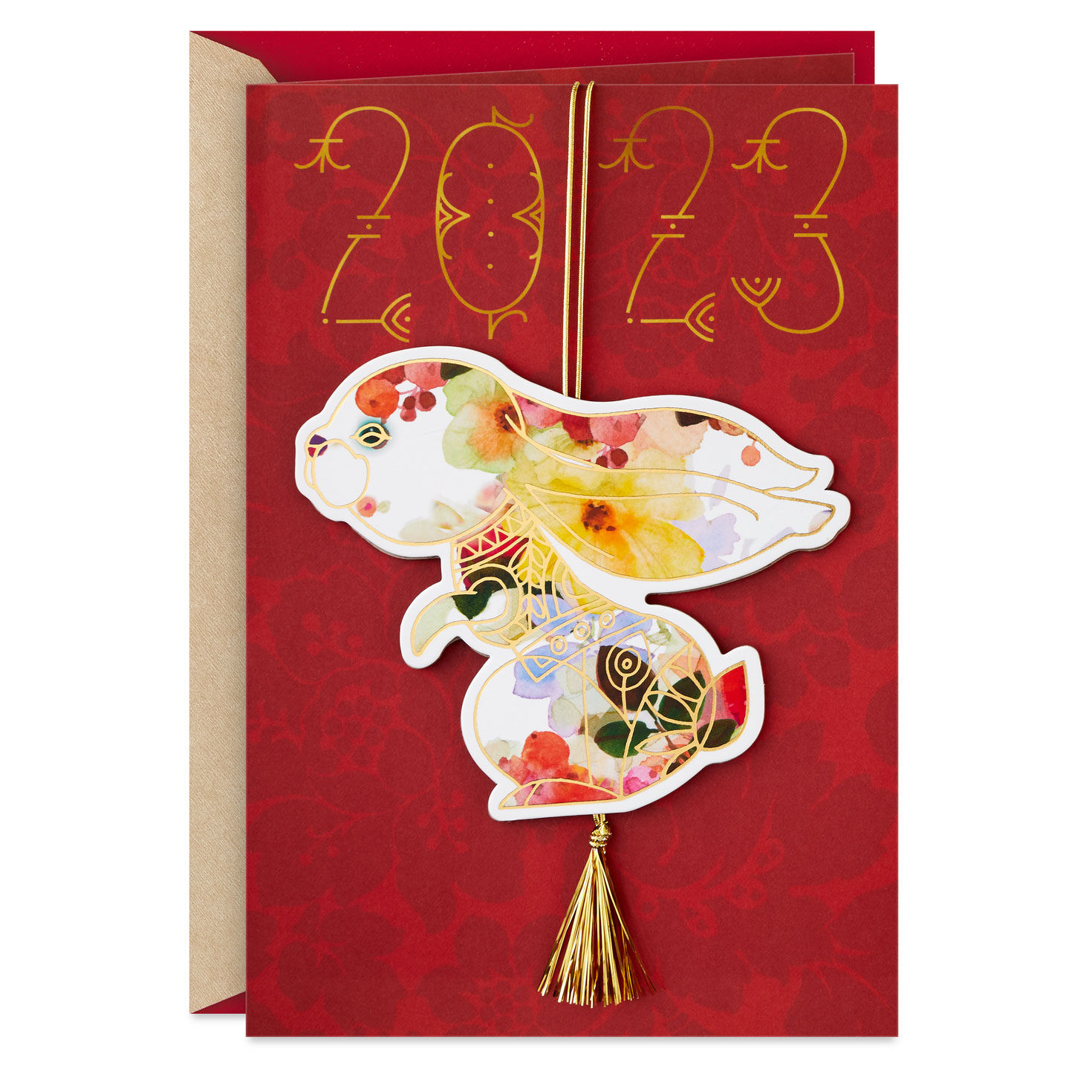 Year of the Rabbit 2023 Chinese New Year Card With Hangable Ornament