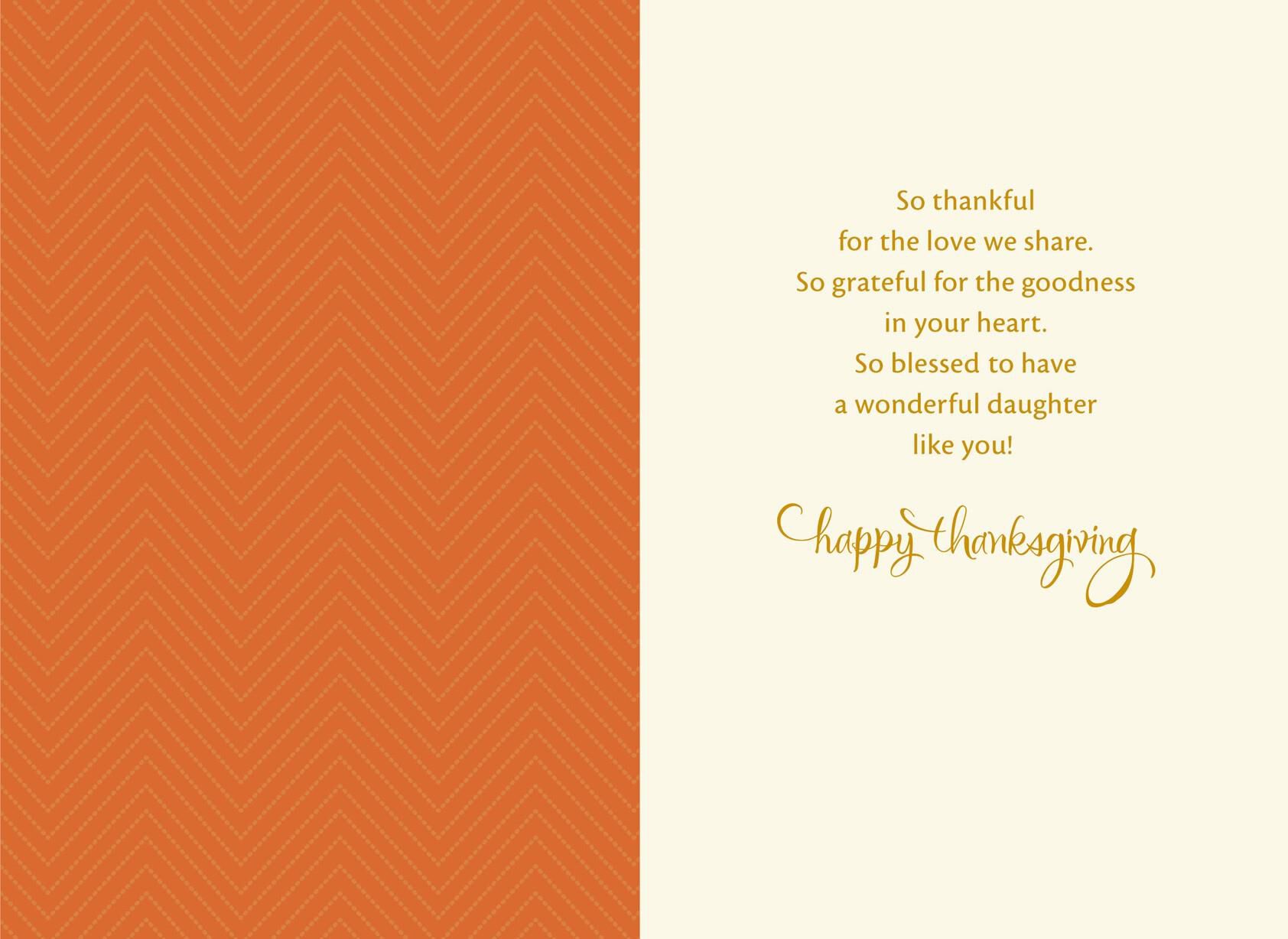 For Daughter Thanksgiving Card