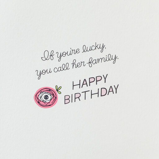 Lucky to Call You Family Birthday Card for Her, 