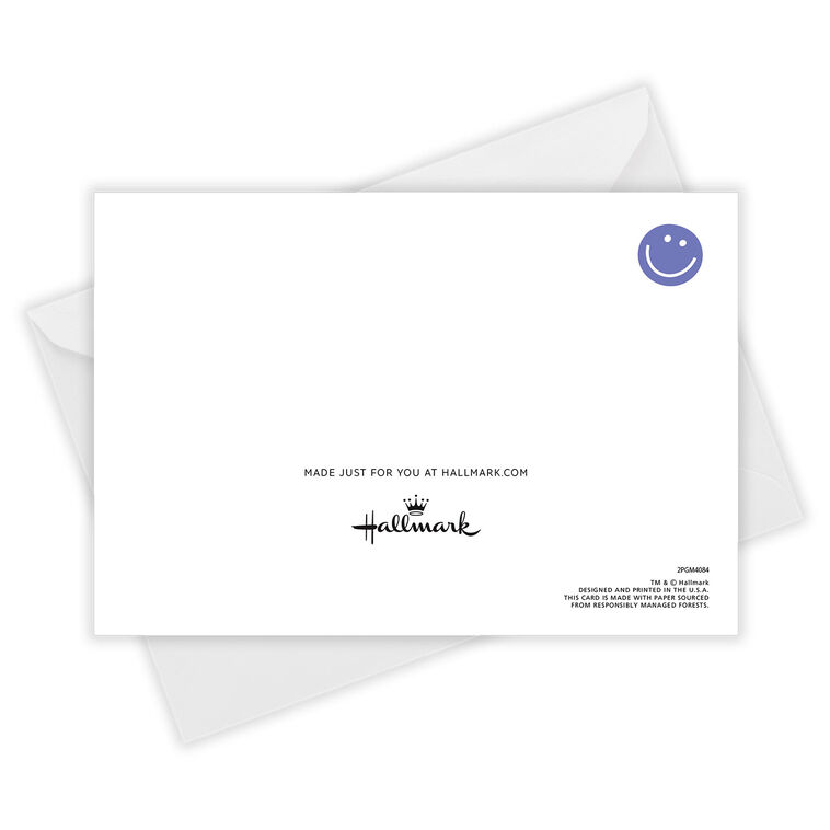 Purple Happy Friendiversary Personalized Card Open Card with Envelope indicating personalization image number 4