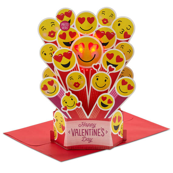Heart Eyes Musical 3D Pop-Up Valentine's Day Card With Light