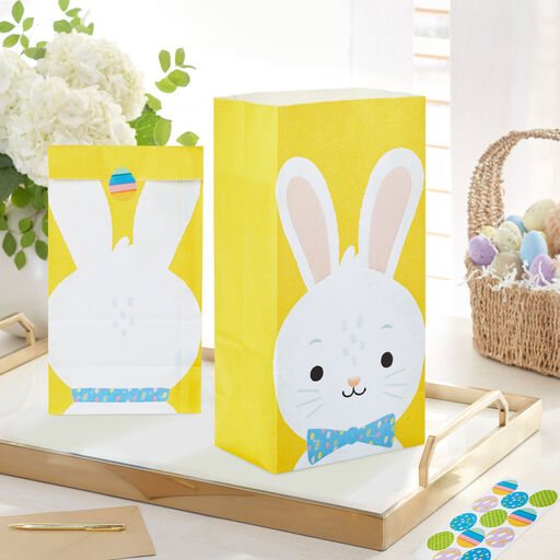 Bunny in Bow Tie 12-Pack Easter Goodie Bags With Stickers, 