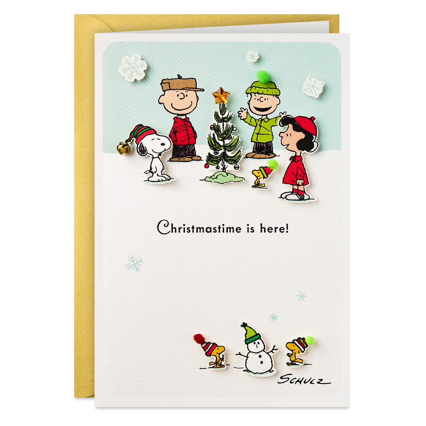 Peanuts® Christmastime is Here Religious Christmas Card