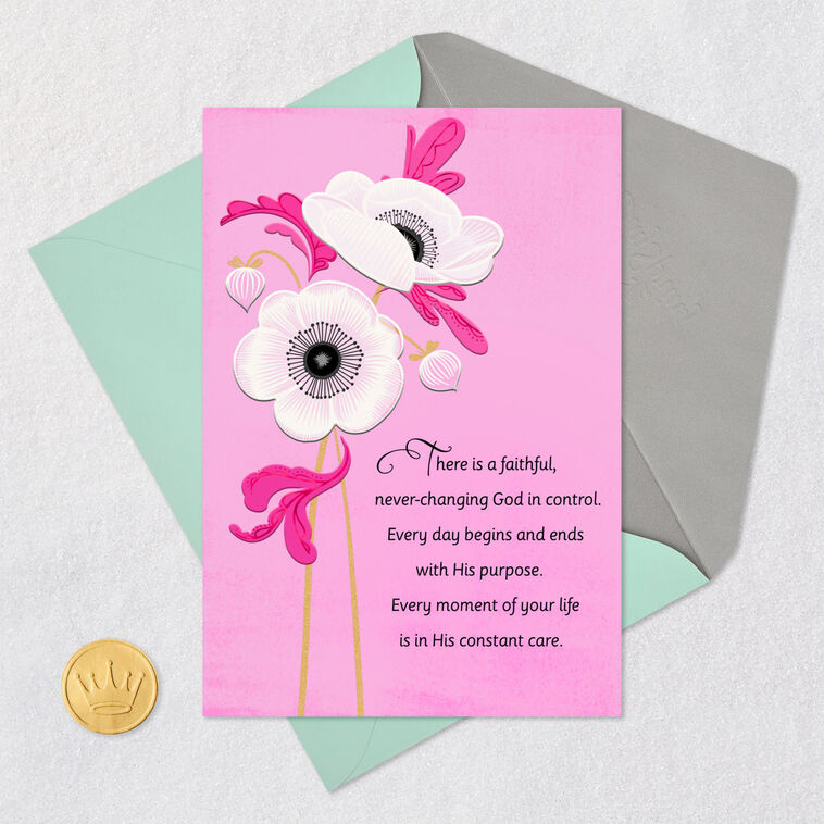 Pink Flowers Religious Thinking of You Card for Her  image number 5