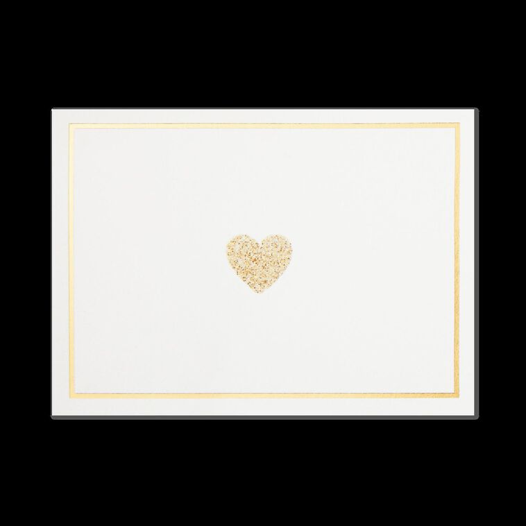 Glittery Gold Hearts Blank Note Cards, Box of 10, , large image number 4