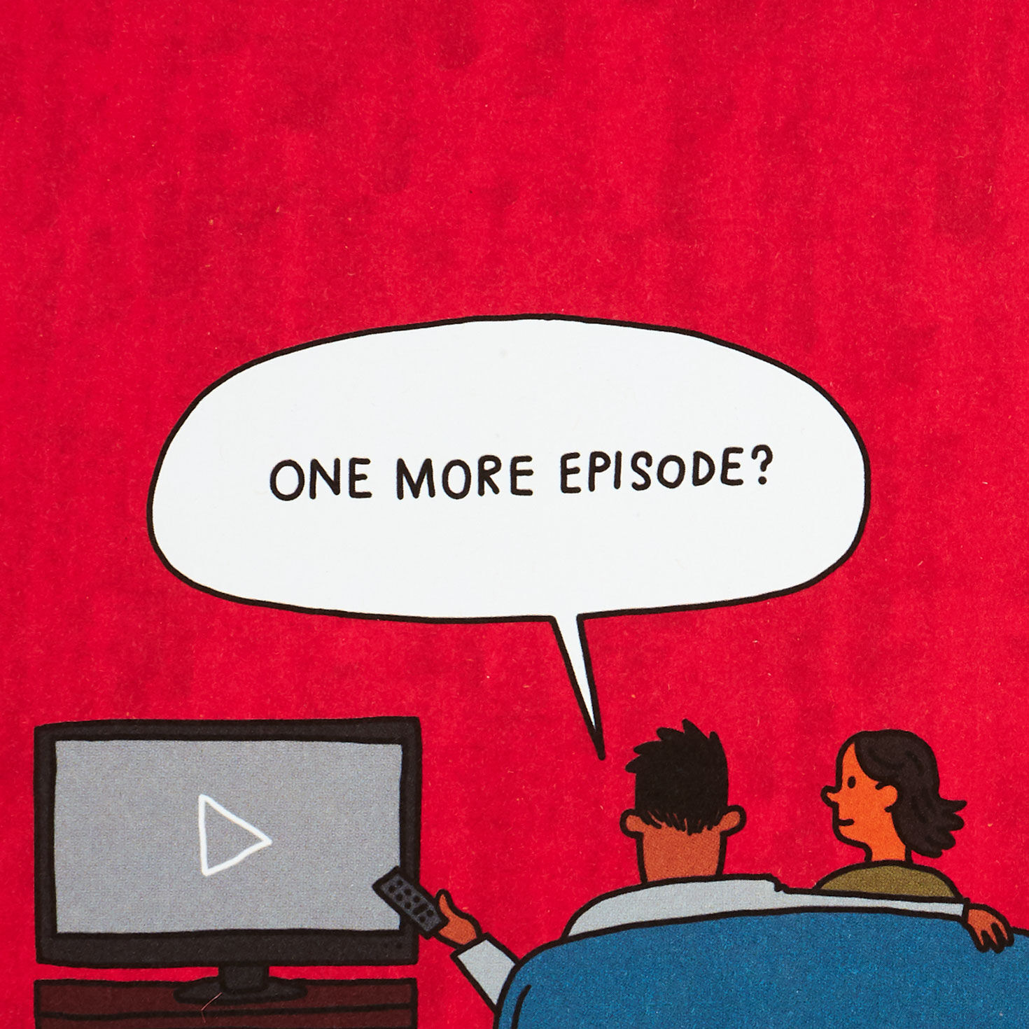 Couple Binging TV Funny Valentine's Day Card Sentiment image number 2