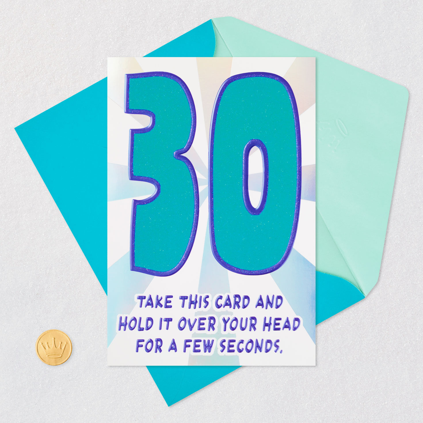 Glittery Numbers Funny 30th Birthday Card, , large image number 5