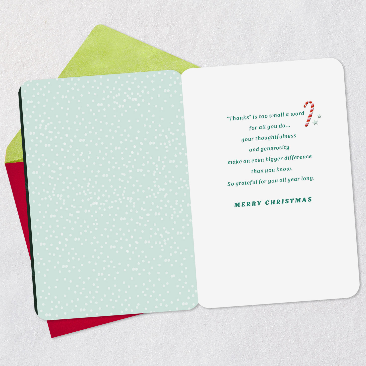 Festive Holiday Icons Family Christmas Card Open card with envelope image number 3