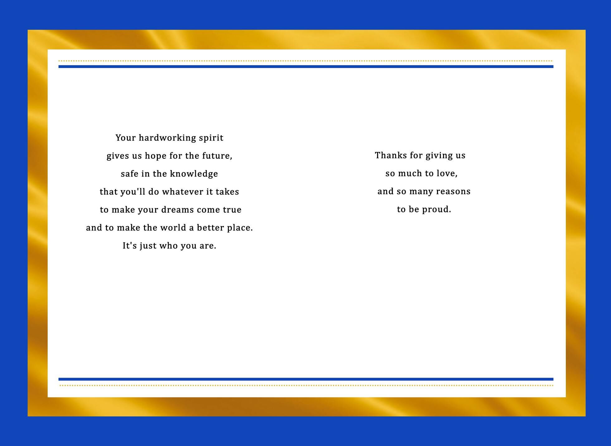 Gold Dot Graduation Card for Son