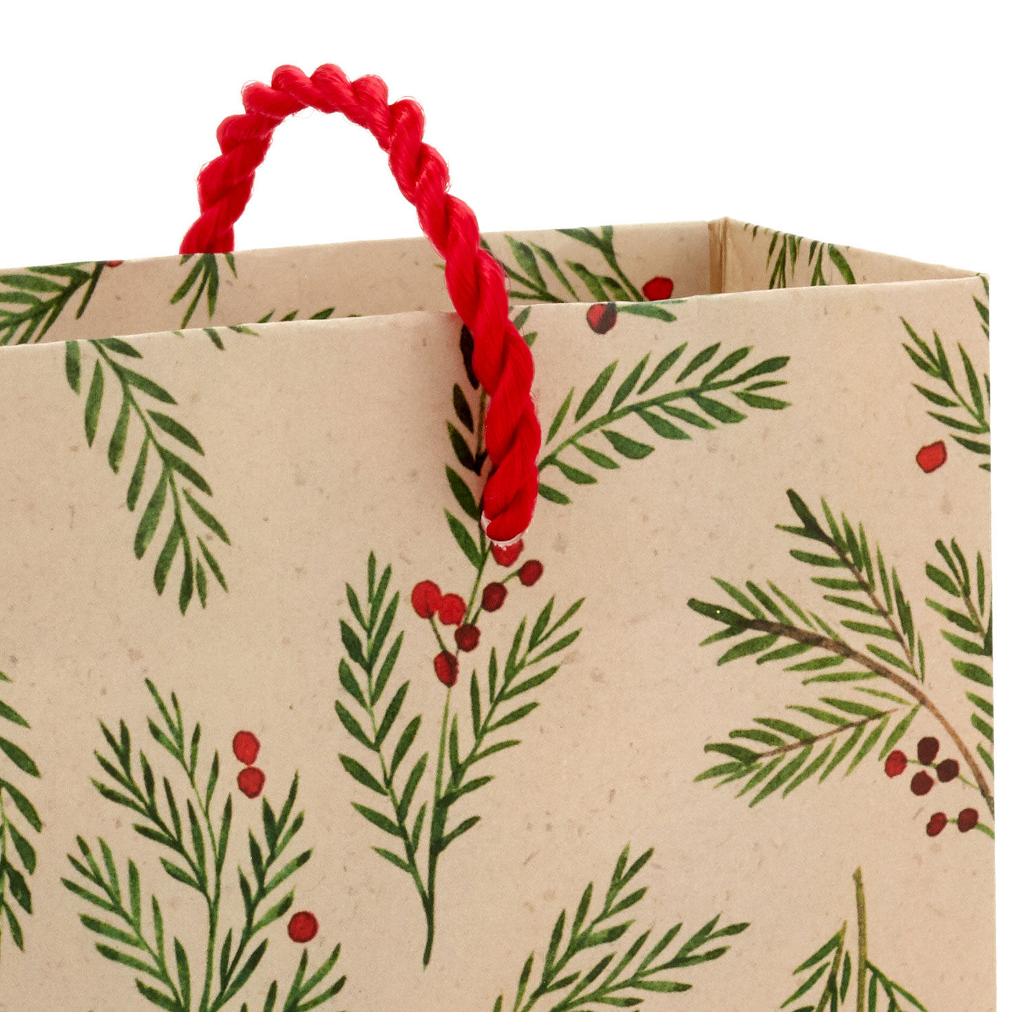 Assorted Rustic Mini Holiday Gift Bags Handle Detail image number 4