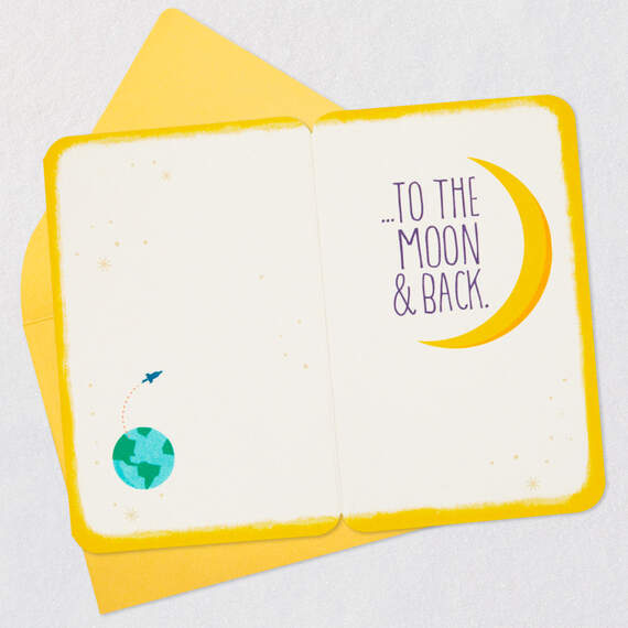 3.25" Mini To the Moon and Back Rocket Ship Love Card, , large image number 4
