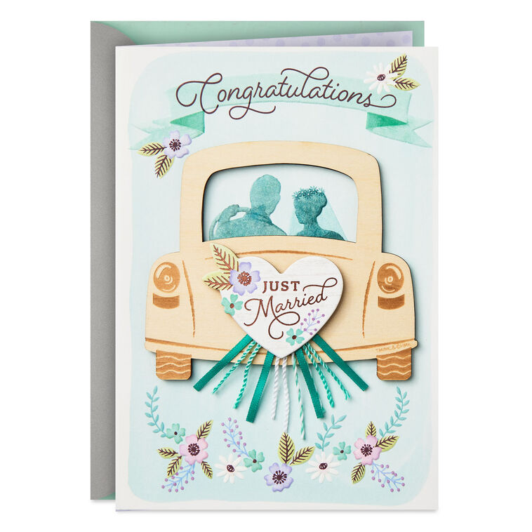 Life Is a Beautiful Adventure Wedding Card With Magnetic Photo Frame
