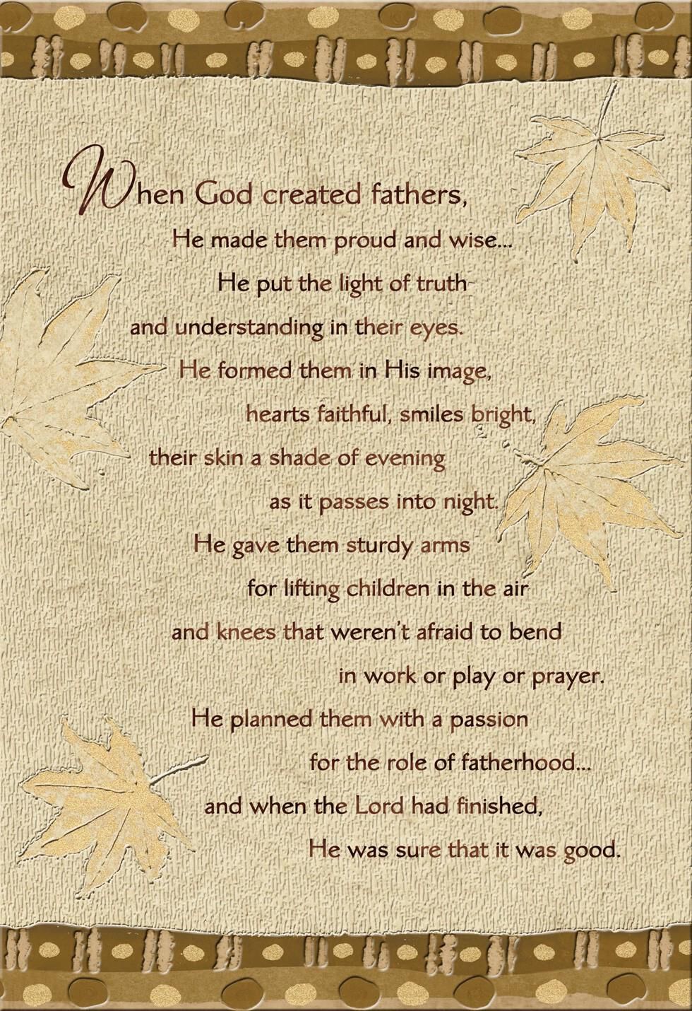 When God Created Fathers Religious Father's Day Card