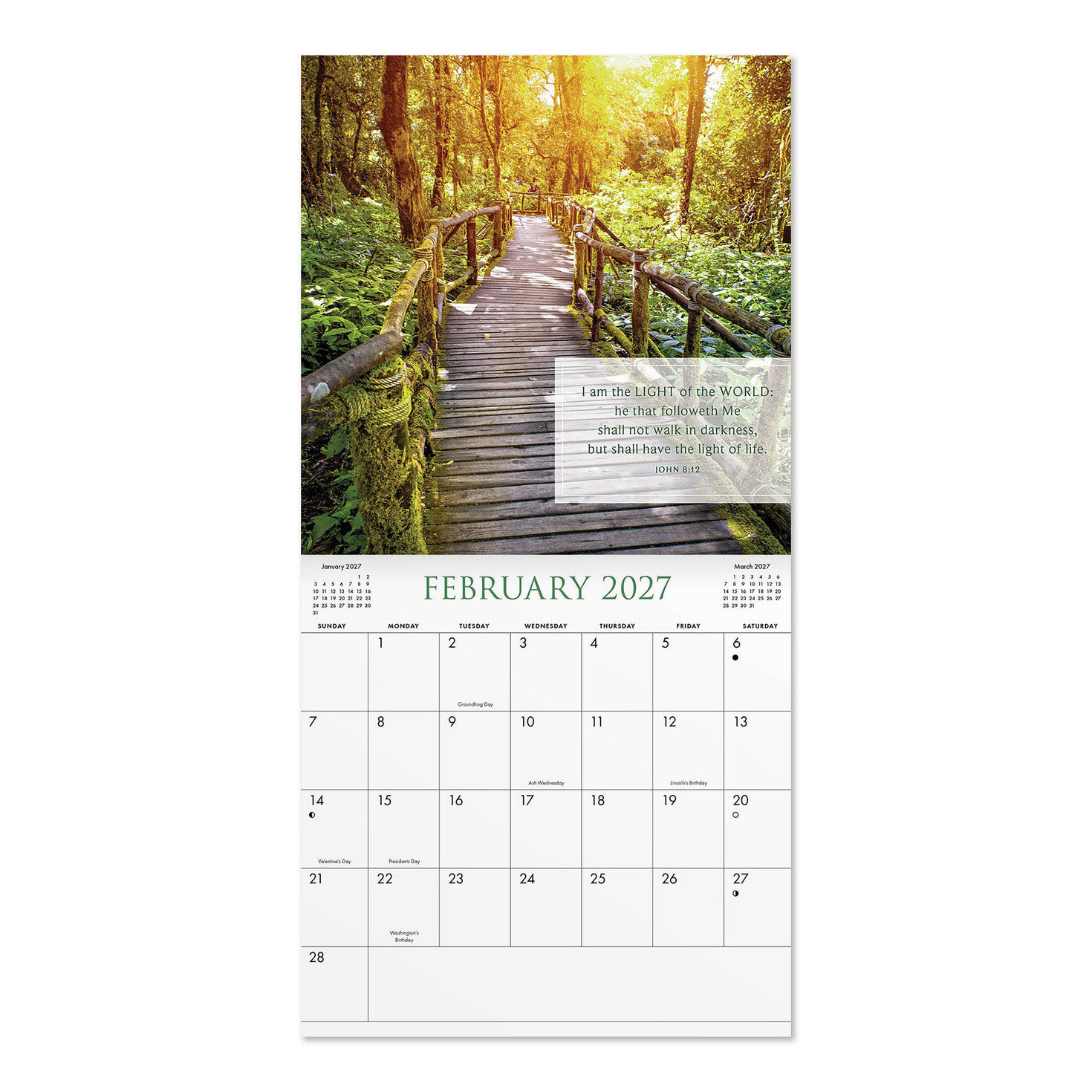 Scenic Scripture 2027 7x7 Mini Wall Calendar inside spread image number 4