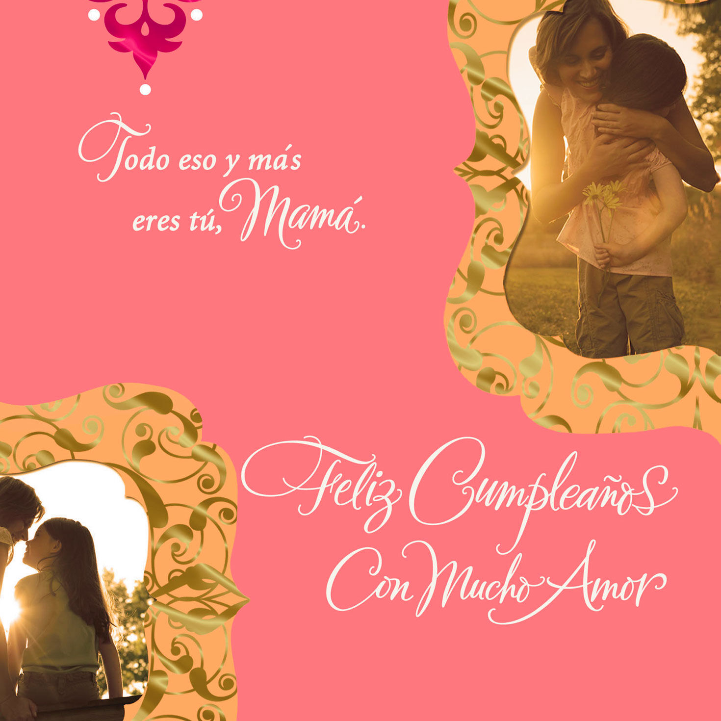 Sepia Photo Elegant Designs Mom Birthday Card in Spanish Sentiment image number 3