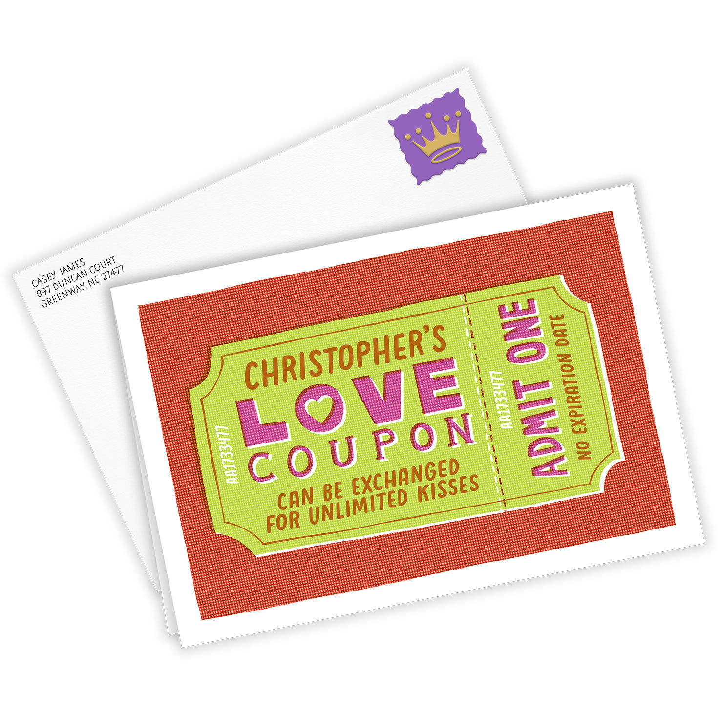 Love Coupon Ticket Custom Love Card, , large image number 2