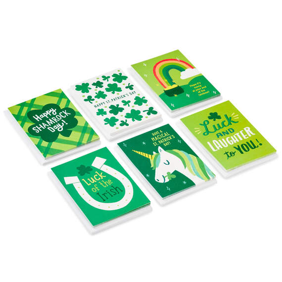 Fun and Festive Boxed Blank St. Patrick's Day Cards Assortment, Pack of 36