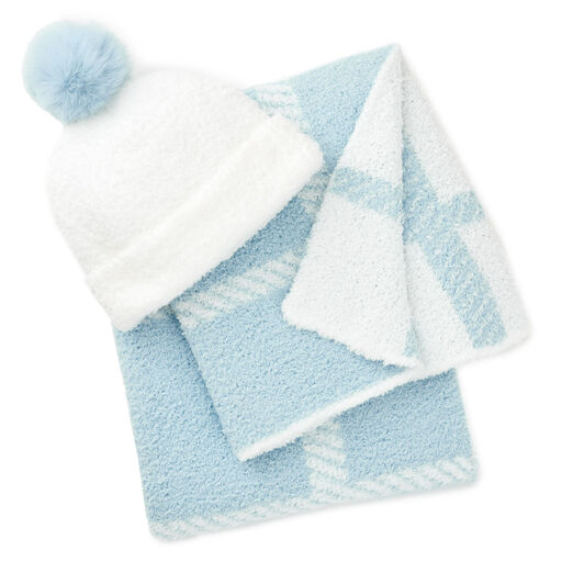Mud Pie Blue Baby Blanket and Hat, Set of 2, 