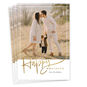 Elegant Gold Script Flat Holiday Photo Card, , large image number 1