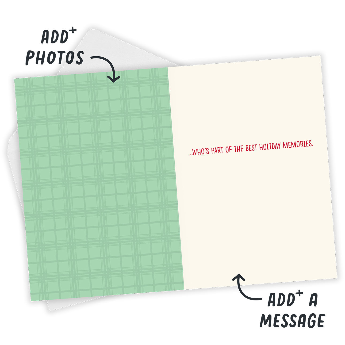 Pile of Gifts Personalized Christmas Card for Brother Open Card with Envelope indicating personalization image number 3