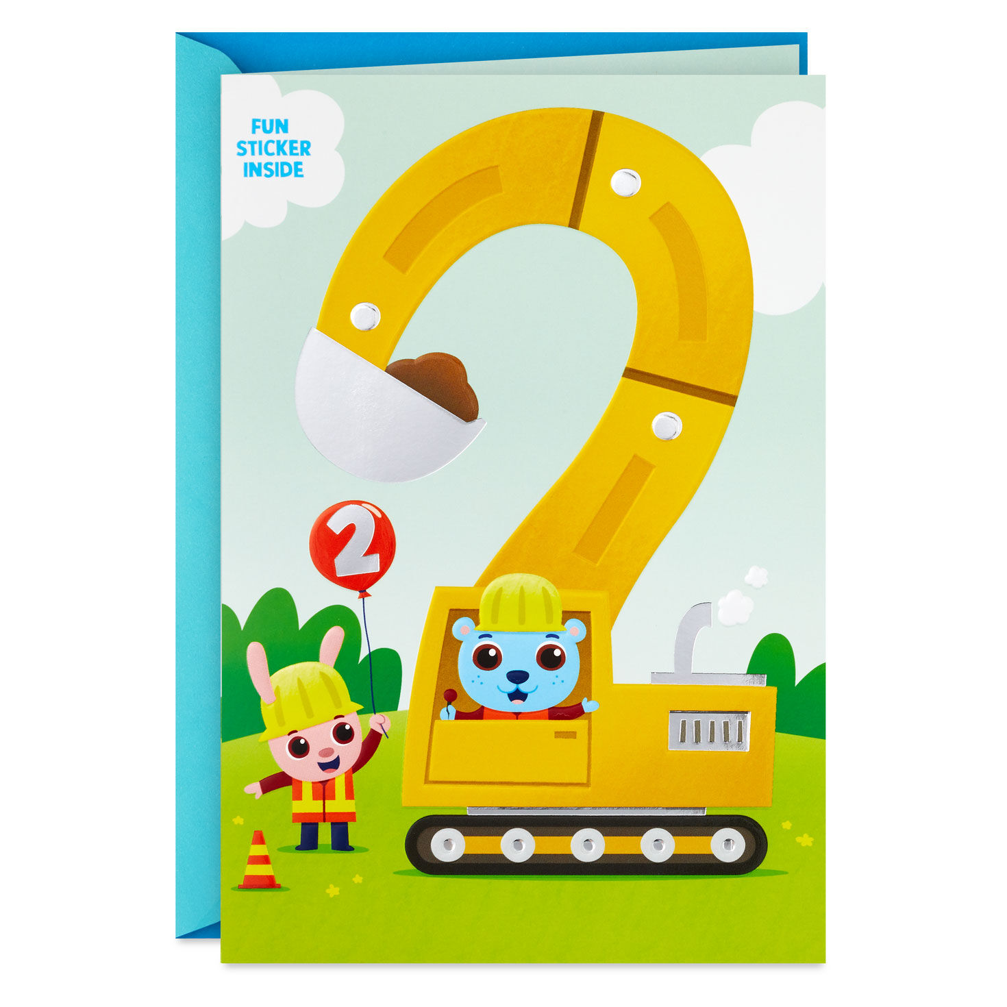 Tons of Birthday Fun 2nd Birthday Card With Sticker