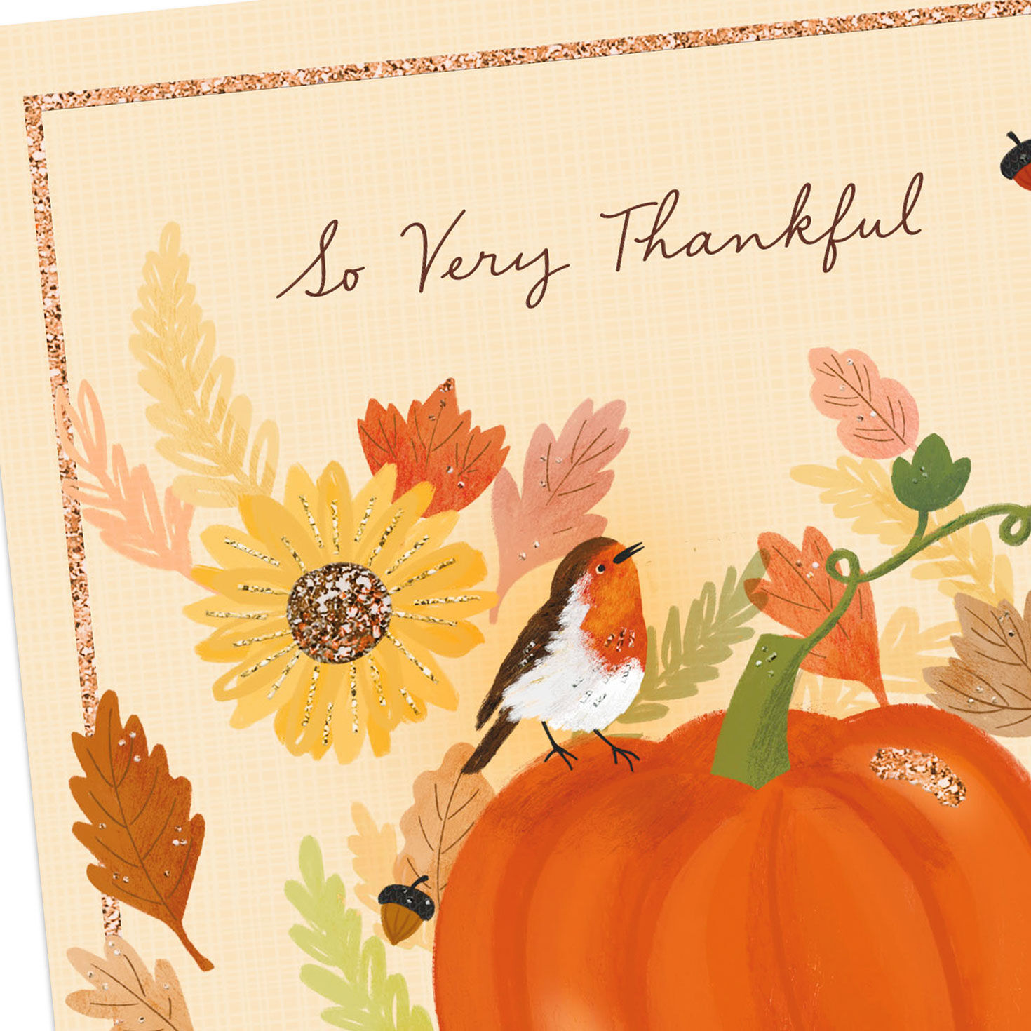 Vintage Fall Scene Thanksgiving Card Card Front Detail image number 4
